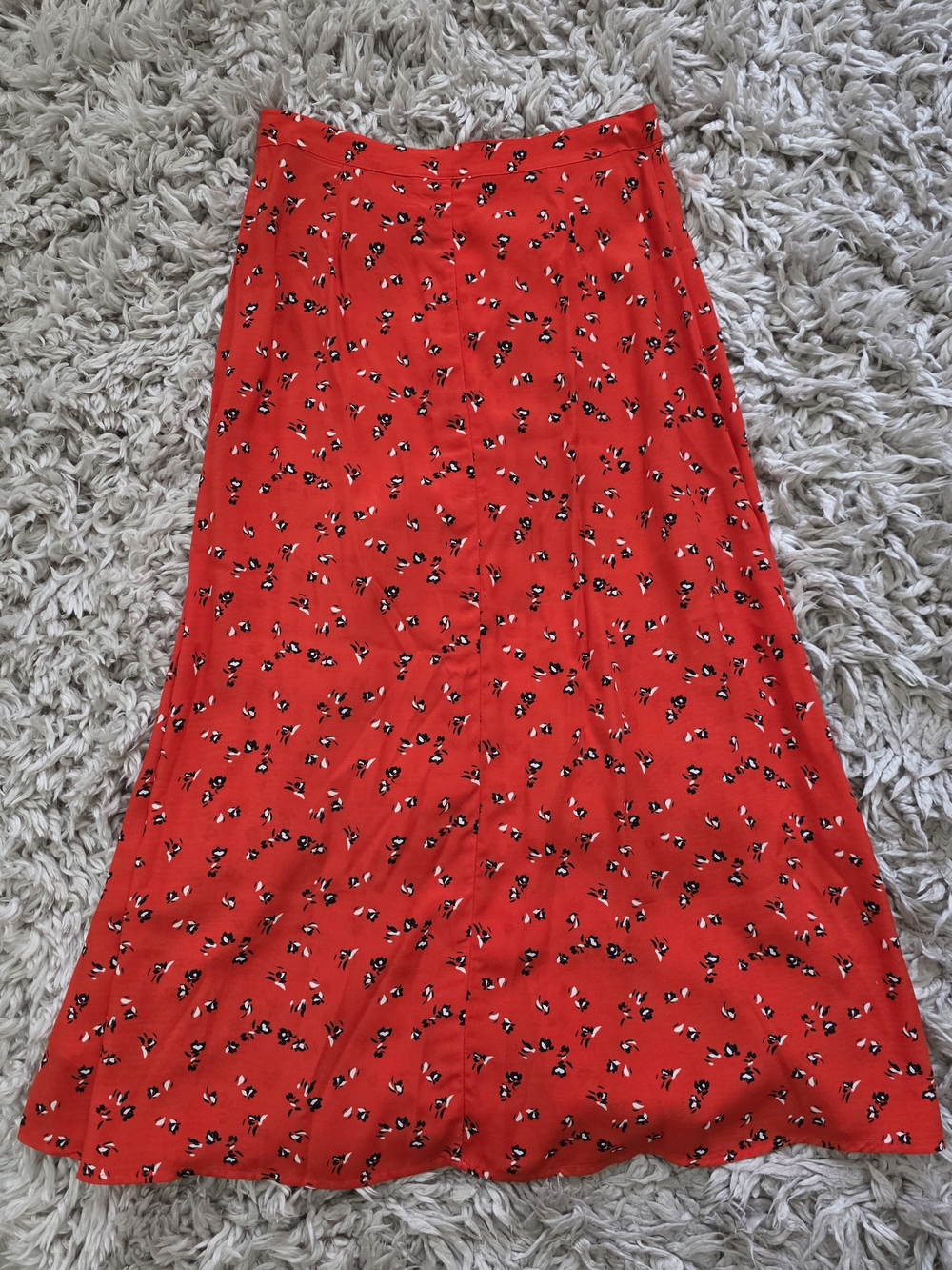 GAP Red Floral Button-Front A-Line Skirt Sz. 4 Tall - Picture 7 of 9